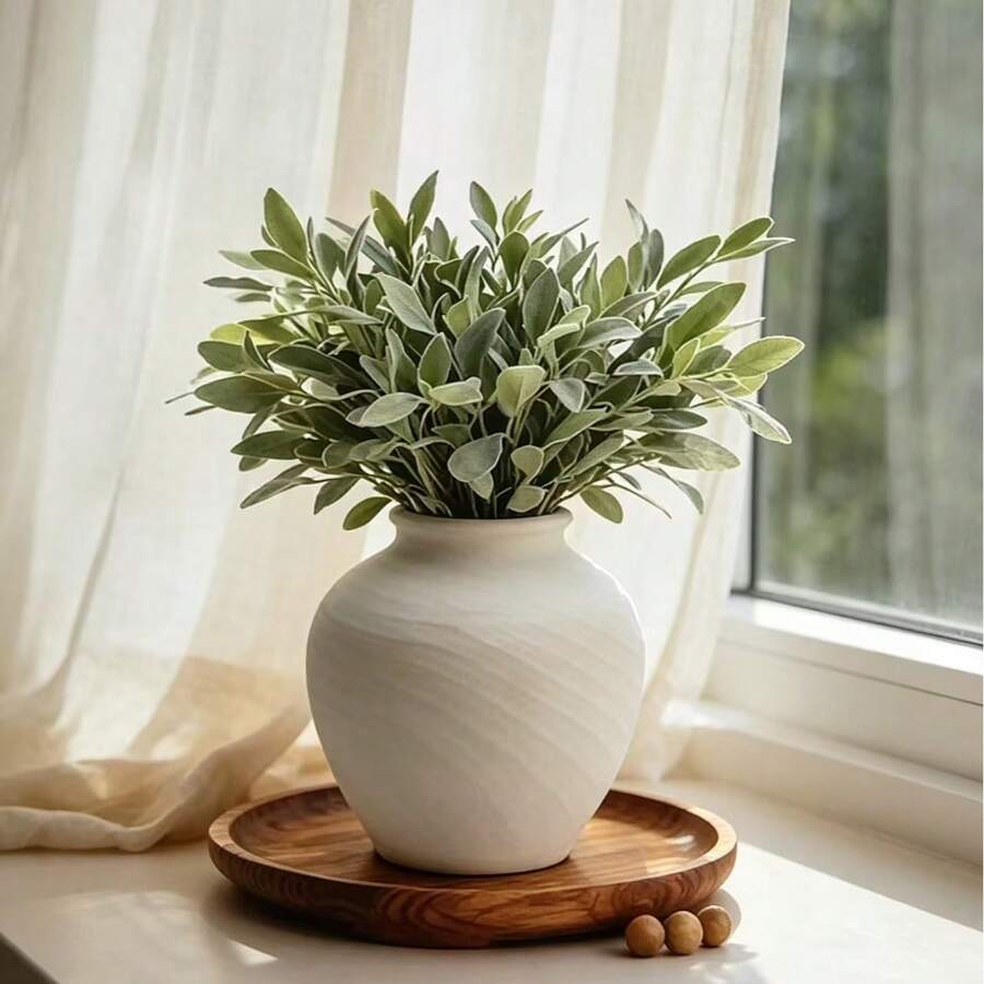 Acrylic Vase Bedroom Entryway Tabletop Decorative Ornament - 1PC - Off-white - View 1