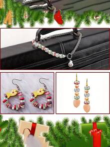 Christmas1/20 Pcs Red Green White 8mm Crystal Rhinestone Spacer Beads Set - Perfect For DIY Jewelry Making, Bracelets, Necklaces And Craft Gifts - Multicolor - View 6