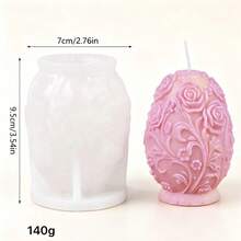 Tulip Scented Candle Silicone Mold, Egg-Shaped Embossed Rose Flower DIY Handmade Soap, Plaster Diffuser Stone, Decorative Candle Mold, Suitable For Easter And Christmas Decoration - Egg-shaped Tulip - View 5