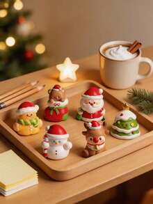 1pc Christmas Decoration Scene Setup Santa Claus Desktop Resin Figurine Small Gift Atmospheric Holiday Present - Multicolor - View 2