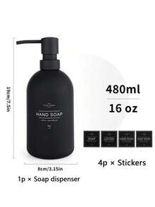 11pcs-Matte Black Kitchen Soap Dispenser, With Brush, Sponge Holder Set, Suitable For Kitchen Sink Hand Soap And Dish Soap Dispenser - Multicolor - View 14