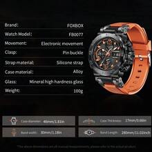 LIGE Men's Sports Fashion Dual Display Luminous Alarm Waterproof Electronic Watch - Black - View 4