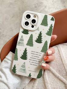 1pc Personalized Christmas Graffiti Christmas Tree Slogan Pattern Beige Eye Full Coverage Anti-Drop Phone Case Compatible With IPhone 16 Pro Max/16/16 Pro/16 Plus/11/15/15 Pro/15 Pro Max/12/13/14 Pro Max/XS/XR/11 Pro/11 Pro Max/12 Pro/12 Pro Max/13 Pro/13 Pro Max/7 Plus/14 Pro/14 Pro Max/14 Plus/7 Plus/8 Plus/8/SE2/12 Mini/13 Mini Soft Shell Anti-Yellowing - Multicolor - View 2