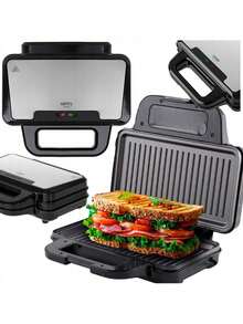 CAMRY Sandwich Maker, Sandwich Toaster, Panini Press - Non-Stick Plates, Compact Design, Cool-Touch Handle - EU E Type Plug(220-240V) - View 9