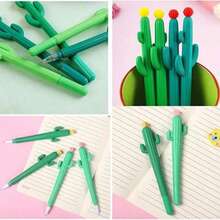 Cactus Shaped Gel Ink Pen 0.5mm Black Ink Fun Pen Bulk Office Supplies Student Neutral Pen - Multicolor - View 3