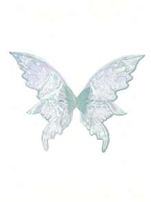 Shiny Butterfly Fairy Wings Costume Set, With Flower Crown, Elf Ears And Magic Wand. Suitable For Halloween Role-Playing And Party Events. - Multicolor - View 21