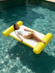 chongqishuishangfuchuang 1 pieza Flotador inflable, diseño minimalista de doble tubo, unicolor, material PVC, adecuado para agua, piscina, playa, fiesta temática, flotador inflable de agua, asiento de descanso en el agua, objeto flotante inflable, bomba de aire se vende por separado - Cama flotante de doble tubo de color sólido - Ver 7
