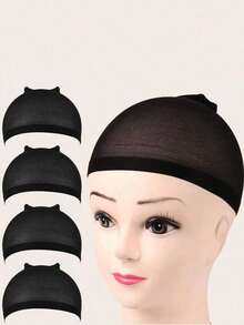 2pcs Wig Cap, High Elasticity, Women's Hair Net Wig Net, Elastic Mesh, Closed Hair Net Wig Cap, Elastic Nylon Wig Cap, Unisex Wig Cap, Suitable For Party, Cosplay, Wig Tools, Hair Accessories, Hair Styling Tools - Multicolor - View 11