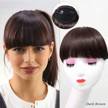 Invisible Thick Straight Bangs, 2-Clip Synthetic Fiber Hair Piece, No Sideburns, Instant Forehead Coverage, Pre-Styled Easy-Clip Bangs, Suitable For Women, No Skill Needed To Create Daily Looks, Halloween Cosplay Styling - Multicolor - View 15