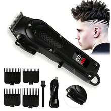 AXH Recortadora de cabello y barba recargable por USB, diseño inalámbrico, regalo ideal para hombres - Negro - Ver 1
