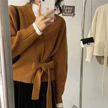 Women Cardigans - Couleur caramel - Voir 1