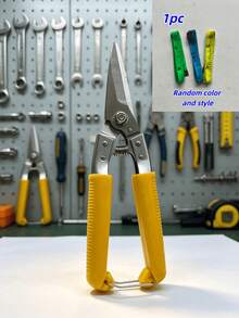 1pc Heavy‑Duty Multi‑Purpose Tin Snips, Spring‑Loaded Sheet Metal Cutting Shears, Non‑Slip Handle Industrial Scissors For Sheet Metal, Copper Wire, Electrical Wire, PVC Pipe, Carpet DIY Hand Cutting Tool - A - View 14