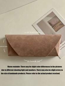 Handmade Leather Glasses Case, Sheepskin Texture, Minimalist Design, Neutral Glasses Storage Box, High-Quality Hard Shell Protective Cover, Portable And Lightweight, Shockproof And Dustproof, Suitable For Travel, Commuting And Daily Use. - Multicolor - View 11