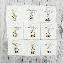 9pcs Cute Panda Keychain, With Thank You Card, Positive Support Gift, Universal Holiday Small Gift, Perfect Gift For Panda Lovers, Decorative Pendant - Multicolor - View 3