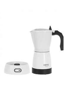 CAMRY Electric Moka Pot, Electric Coffee Maker, Stovetop-Free Espresso Maker - Compact Design, Pressure Safety Valve, Portable, White - EU E Type Plug(220-240V) - View 5