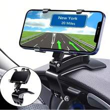 1pc Multi-Function Car Phone Holder - 360° Rotating Dashboard Phone Mount, Easy Clip Installation Bracket, Upgraded Fixing Piece, Durable ABS Material, Suitable For All Phones And Cars, Ideal For Navigation And Hands-Free Use - Black - View 3