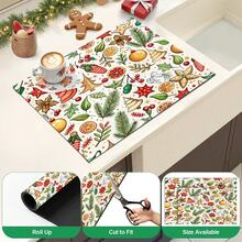 1pc Christmas Diatomaceous Earth Absorbent Dish Drying Mat, Cartoon Style, Suitable For Kitchen Countertop, Home Dining Table Decor, Coffee Machine Mat, Breakfast Mat, Table Mat And Holiday Party Decoration - Multicolor - View 7
