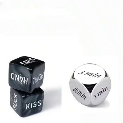 3pcs/2pcs Couple Date Dice Set, Stainless Steel Dice, Adult Romantic Gift, Fun Love Dice, Sex Dice Toys, Adult Couple Lovers Games, Aid Sex Party Toy, For Bachelorette Party Sextoy Sex Board Games