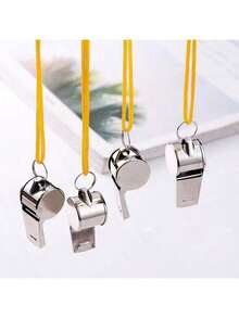 1pc/3pcs/5pcs Durable Metal Whistle, Crisp And Loud Sound, No-Ball Design, Suitable For Sports, Coaching And Outdoor Adventure, Stainless Steel Material, Polished Surface, High Sound Quality - Multiple Styles - View 1