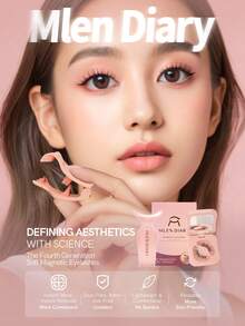 MLEN DIARY Mlen日记磁性假睫毛套装，9-11毫米可重复使用假睫毛，无需眼线，升级版3D双磁性假睫毛，便携式无胶假睫毛簇，打造自然妆容（日常自然妆容） - 自然纖長款 - 查看 5