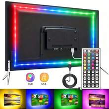 Acosh Neon 5V USB RGB LED Strip Lights, DIY Cuttable With 44 Keys IR Remote, Double-Sided Adhesive Tape, Ambient Lighting For Bedroom, Computer Desk, Multi-Scene Decoration - RGB Strip+44keys Remote - View 2