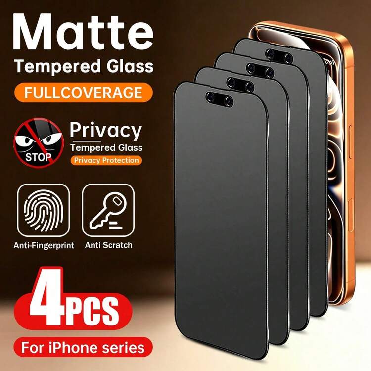 Yezodawee Matte Anti-Peeping Tempered Glass Screen Protector, Anti-Peeping, Privacy Protection, Full Coverage, Anti-Fingerprint, Anti-Drop, Anti-Scratch, Privacy Protection, Delicate Touch, Suitable For IPhone 18 Pro Max/18 Pro/17 Pro Max/17 Pro/17 Air/17/16 Pro Max/16 Pro/16 Plus/16/15 Pro Max/14 Pro Max/13 Mini/12/11/XS MAX/XR/8+/7 Plus Series - Black - View 38
