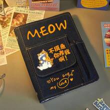 1pc Creative Quote Cat Notebook, A5 Office Women Loose-Leaf Planner Student Diary, Thickened - Cat - View 5