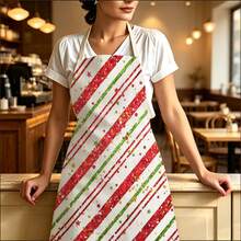 1pc Christmas Red Macaron Polka Dot Christmas Print Apron - Sleeveless Design, Durable And Comfortable Fit, Featuring Colorful Macaron Polka Dots And MERRY CHRISTMAS Text Pattern, Suitable For Cooking, Baking And Home Cleaning, Household Cleaning, Housework Apron, Hand-Painted Gardening Apron, Fun Holiday Gift - Red - View 3