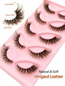 Asiteo 5 Pairs New Brown Fox Eye/Cat Eye False Eyelashes, Create Charming Makeup, Natural Curl And Length, Sexy Eyelashes Enhance Charm - Brown - View 2