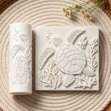 1Pc Sea Turtle Coral Texture Roller, Marine Ocean Pattern Clay Embossing Roller, DIY Handmade Earring Pendant Jewelry Craft Supplies - 1 Unit - View 6
