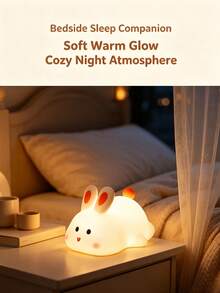 1 Buah Lampu Malam LED Kelinci Putih Isi Ulang, Lampu Suasana Pengisian USB, Lampu Samping Tempat Tidur Cahaya Lembut, Hadiah Dekorasi Kamar Tidur, Dekorasi Kamar Kawaii, Cocok Untuk Ibu dan Bayi, Menyusui di Malam Hari, Lampu Samping Tempat Tidur Pelindung Mata Anak, Hadiah Ulang Tahun, Lampu Meja Kecil Suasana Romantis, Cahaya Hangat, Mainan Bercahaya - MultiWarna - View 6