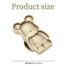 Knitted Texture Bear Wax Seal Stamp, Brass Embossed Stamp Head, Cute Knitted Bear Bowtie Pattern, Gift Packaging, Greeting Cards, Invitations, Scrapbooking, Letters, Envelopes, Handmade DIY (Handle Not Included / Wax Not Included / Ink Not Included) - Embroidered  Bear - View 2