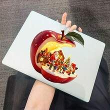 1pc Christmas Red Apple Santa Claus House Window Sticker, Holiday Home Glass Decor, Celebrate Christmas, Suitable For Windows, Doors, Living Room, Bedroom, Kitchen, Dining Area, Hallway And Apartment Interior Spaces - 1PC - View 4
