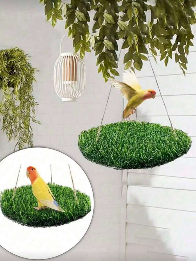 大型鳥類覓食墊玩具，天然鳥草吊床鞦韆玩具附掛鉤，攀爬棲木吊飾玩具，適用於鸚鵡、虎皮鸚鵡、玄鳳鸚鵡、鬃獅蜥、蛇 - A - 查看 5