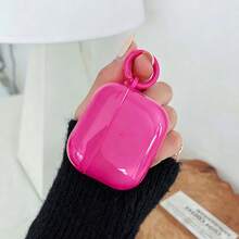 Translucent Rose Red Anti-Drop Earphone Case Compatible With Apple 1/2/3/4 Generation Pro2 Rose Red Round Buckle - Multicolor - View 5