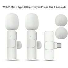 HITOZON Wireless Lavalier Lapel Microphone For Smartphone, Plug‑And‑Play Clip‑On Mic With Noise Reduction, Ideal For Vlogging, Live Streaming, Podcasting, Interviews & Teaching - White - View 9