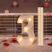1/3/4/5pcs LED Numeric Lights (6.3"/8.27") - Romantic Warm White, Birthday, Wedding, Anniversary, Party Decor | Proposal Decoration, Personalized Gift - White - View 32