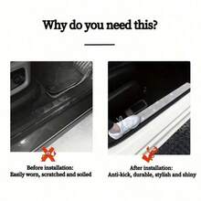 1/2pcs Shiny Diamond Door Sill Protector For Car Door/Single Door - Rhinestone Door Threshold Anti-collision Strip - View 3