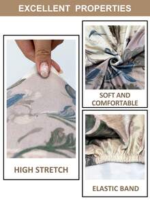 1/4/6PCS Detachable Elastic Chair Covers, Polyester Full Coverage, Floral & Geometric Line Print, Dining Chair Slipcovers, Home Decor Hotel Banquet Restaurant Chair Protectors - Multicolor - View 3