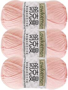 Lawkeman 3pcs/(140-150g) 4-Ply Milk Yarn, Soft Crochet Yarn, Approx. 45g/Pc, Suitable For Handmade DIY Knitting And Crochet Blankets, Sweaters, Scarves, Shawls, Suitable For All-Season Warmth - Multiple Styles - View 17