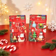 Penghapus Berbentuk Santa Claus, Alat Tulis Siswa, Hadiah Kecil untuk Penghargaan Belajar, Alat Tulis Hadiah Natal - A - View 2