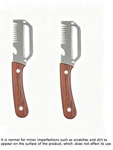 Ergonomic Wooden Handle Stainless Steel Peeler 3-In-1 Fruit Potato Peeler Bottle Opener Kitchen Peeling Cooking Tool - Apricot - View 11