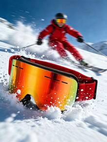 Large Frame Full-Coverage Double-Layer Anti-Fog Ski Goggles, Frameless Design With Detachable Lenses, Unisex - Suitable For Winter Skiing, Snowboarding, Outdoor Sports, Professional Grade Ski Glasses, Couple Style - Double-Layer Foam For Comfortable And Breathable Wear, Includes Portable Goggle Case - A - View 15