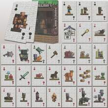 FIFA 55Pcs Minecraft Pixel Playing Cards, Desktop Casual Card Game, Retro Pixel Style Tabletop Game, Niche Party Entertainment Props - Multicolor - View 3