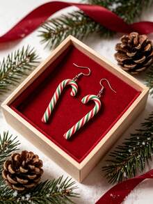1 Pair Christmas Candy Decor Pendant Earrings, Creative Holiday Party Gift Accessory; Suitable For Women To Wear At Christmas Party, Celebration, Dance Ball; Christmas Gift - Multicolor - View 5