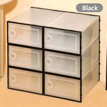 2pcs Thickened Transparent Flip-Top Shoe Boxes, Stackable Shoe Storage Organizer, Easy Installation, Space-Saving Shoe Storage Boxes, Suitable For Closet And Bedroom - Multicolor - View 7