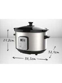 CAMRY Slow Cooker, Crock Pot, Ceramic Slow Cooker - 4.7L Capacity, Serves 8 Portions, Removable Ceramic Pot, LED Indicator - EU E Type Plug(220-240V) - View 11