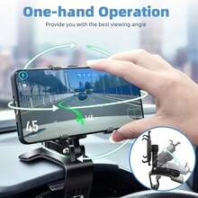 1pc Multi-Function Car Phone Holder - 360° Rotating Dashboard Phone Mount, Easy Clip Installation Bracket, Upgraded Fixing Piece, Durable ABS Material, Suitable For All Phones And Cars, Ideal For Navigation And Hands-Free Use - Black - View 4