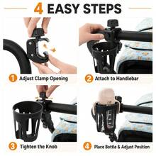 Universal Baby Stroller Cup Holder, Suitable For Bicycle, Stroller Storage, 360° Rotating Baby Stroller Cup Holder - Multicolor - View 6