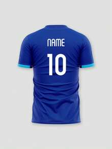 Áo bóng đá nam tùy chỉnh giải National Team League mùa 2026-27, tùy chỉnh logo, số, tên đội và tên cầu thủ - Màu xanh lam - Xem 4